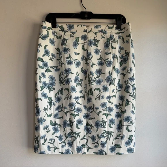 J. Crew Floral Cotton Pencil Skirt Size 8 - Picture 4 of 7